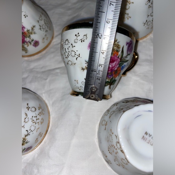 Japaneese 15 pieces fine china Tea Set‎ floral & gold Demitasse Set for 5 - Picture 15 of 16